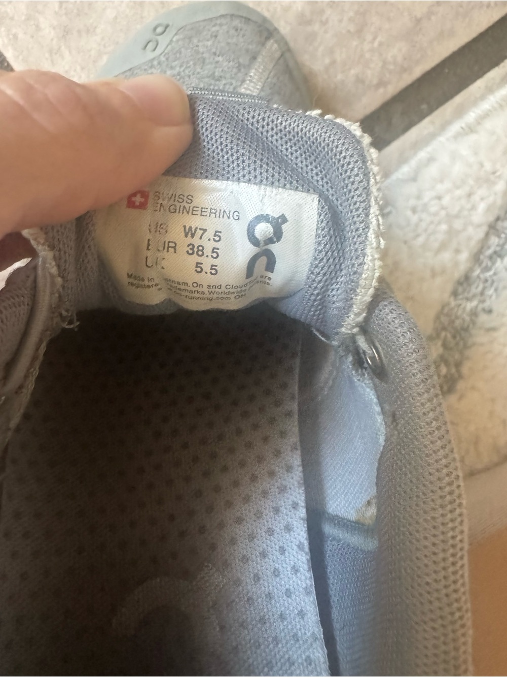 On Cloud Terry Running Shoes Grey Neutral | Women's Size 7.5⁠ - Picture 7 of 9